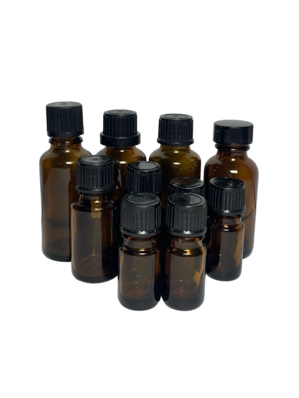 10 Empty Essential Oil Amber Bottles